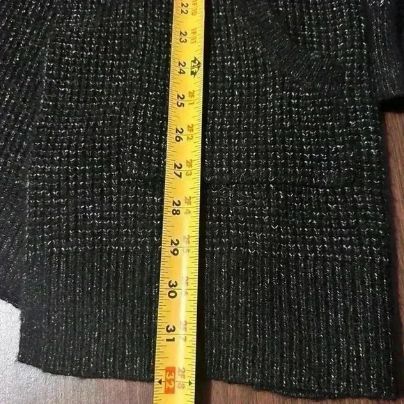 Time And Tru Open Long Cardigan. Black. Womens Sz M. Thick/Warm - Picture 7 of 7